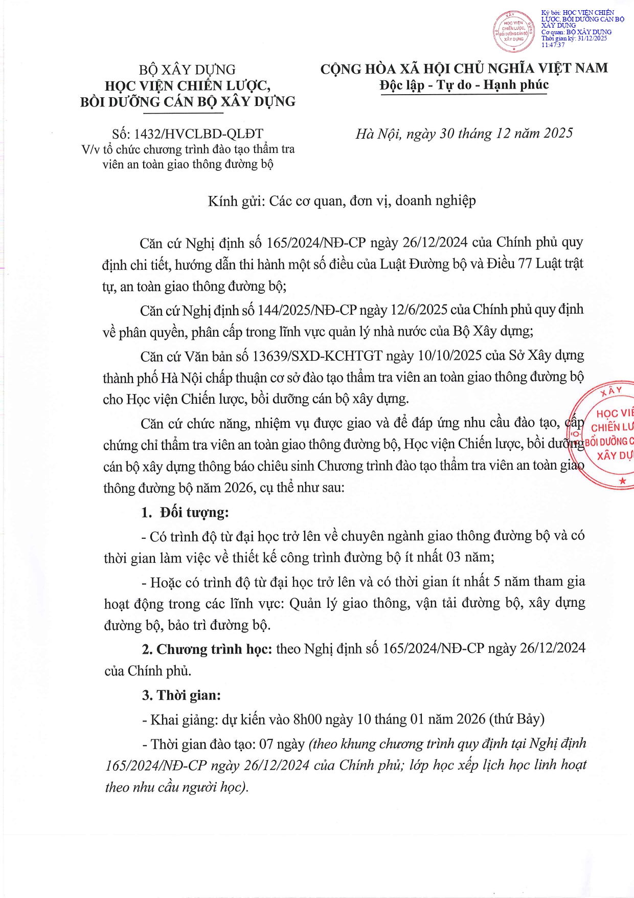 Đào tạo Thẩm tra viên an toàn giao thông