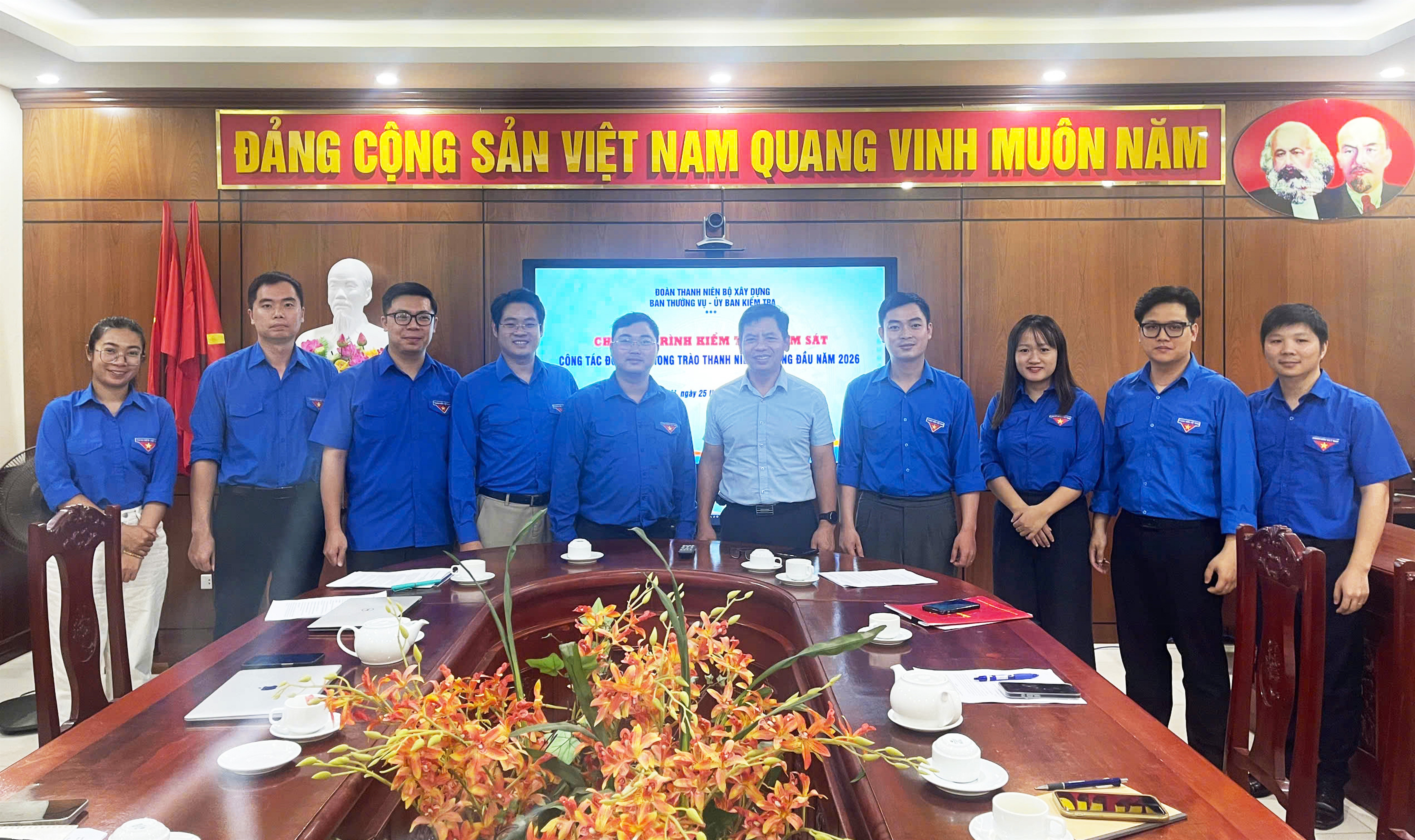 Đoàn Bộ Xây dựng kiểm tra, giám sát công tác đoàn 6 tháng đầu năm tại Học viện Chiến lược, bồi dưỡng cán bộ xây dựng